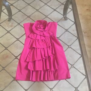 BCBG strapless ruffle dress